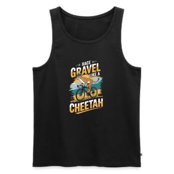 Race Gravel Like a Cheetah Cycling Graphic - Men's Premium Organic Tank Top - black - Front - AI Model Male 178 light (178cm)