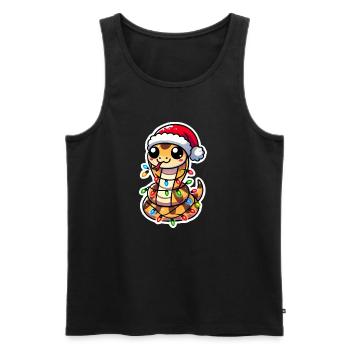 Christmas Snake Wrap - Männer Premium Bio Tank Top - Schwarz - Vorne - AI Model Male 178 light (178cm)