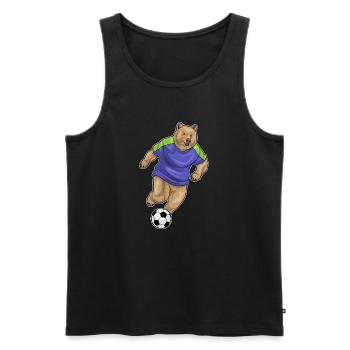 Bär Fußballspieler Fußball - Männer Premium Bio Tank Top - Schwarz - Vorne - Michal (187cm)