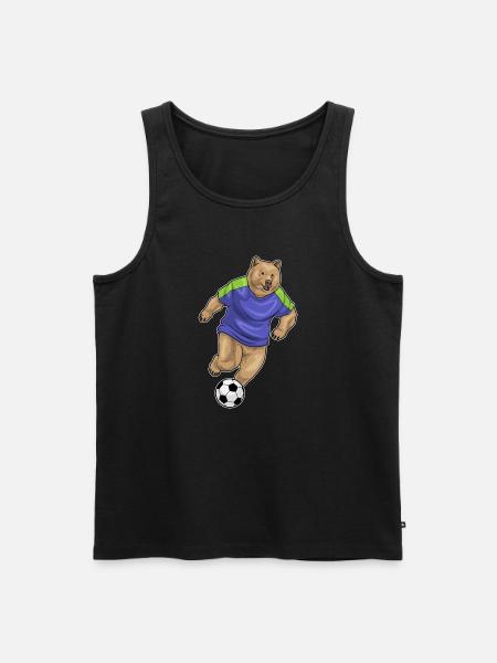 Bear Soccer Player Soccer - Men's Premium Organic Tank Top - black