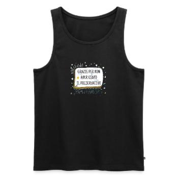 Daddy and Condom Humor - Men's Premium Organic Tank Top - black - Front - AI Model Male 178 light (178cm)