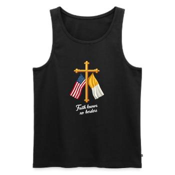 Drapeau américain et du Vatican - Débardeur bio Premium Homme - noir - Devant - AI Model Male 178 light (178cm)