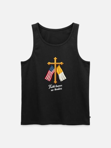 American and Vatican Flag - Men's Premium Organic Tank Top - black