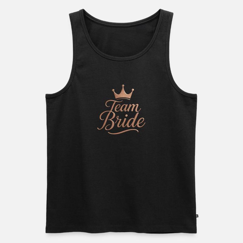 Team Bride Krone Rose Gold - Männer Premium Bio Tank Top - Schwarz