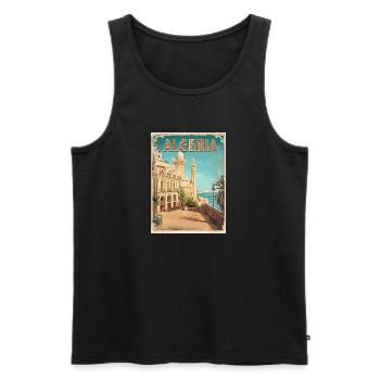 Algeria Coastal Historical View - Men's Premium Organic Tank Top - black - Front - AI Model Male 178 light (178cm)