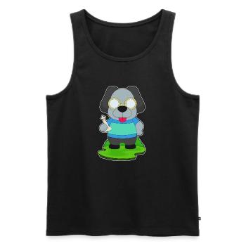 Chien Pièces d’échecs Queen Chess - Débardeur bio Premium Homme - noir - Devant - Michal (187cm)
