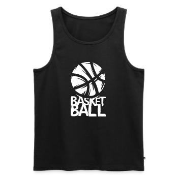 Graphismes de basket-ball – Sports Design - Débardeur bio Premium Homme - noir - Devant - AI Model Male 178 light (178cm)