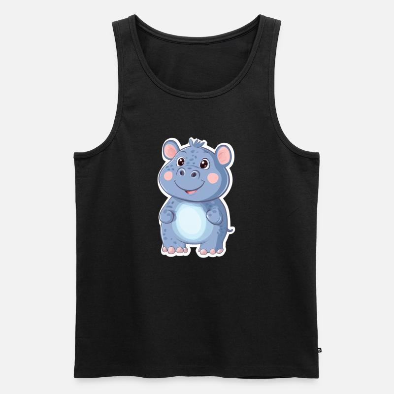 Nilpferd - Männer Premium Bio Tank Top - Schwarz
