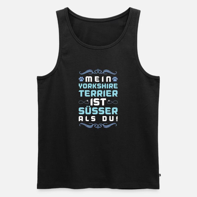 yorkshire terrier hund spruch - Männer Premium Bio Tank Top - Schwarz