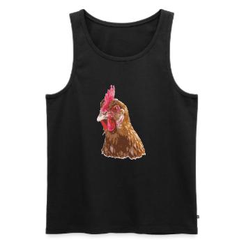 Hühnerillustration lebendigen Farben - Männer Premium Bio Tank Top - Schwarz - Vorne - AI Model Male 178 light (178cm)