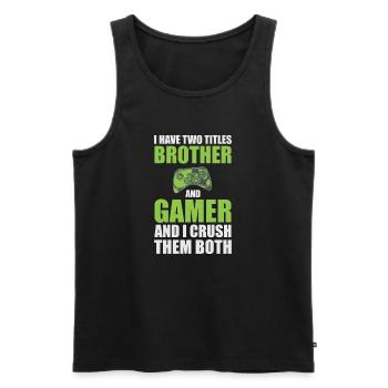 Brother Gamer Confidence Tee - Men's Premium Organic Tank Top - black - Front - AI Model Male 178 light (178cm)