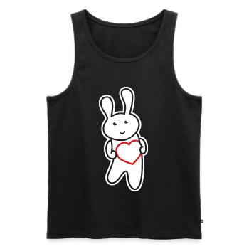 Häschen mit Herz: Liebe & Niedlichkeit - Männer Premium Bio Tank Top - Schwarz - Vorne - Michal (187cm)