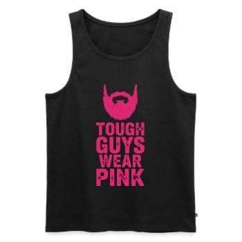 Tough Guys Wear Pink - Männer Premium Bio Tank Top - Schwarz - Vorne - AI Model Male 178 light (178cm)