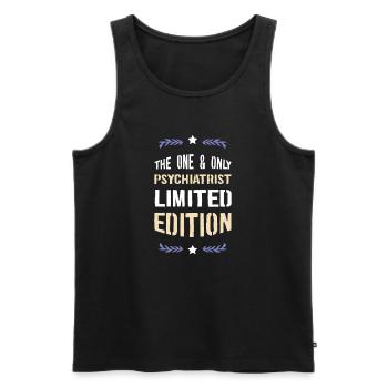 Der Eine und Einzige Psychiater – Limited Edition - Männer Premium Bio Tank Top - Schwarz - Vorne - AI Model Male 178 light (178cm)