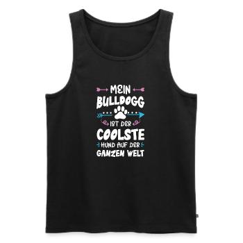 bulldog hund spruch - Männer Premium Bio Tank Top - Schwarz - Vorne - AI Model Male 178 light (178cm)