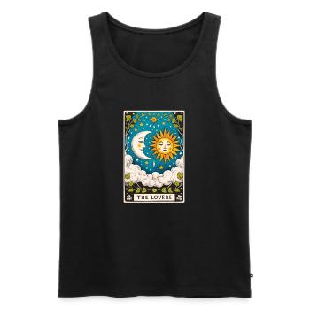 Lovers Tarot Sun Moon - Men's Premium Organic Tank Top - black - Front - AI Model Male 178 light (178cm)