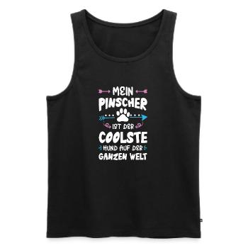 pinscher hund spruch - Männer Premium Bio Tank Top - Schwarz - Vorne - AI Model Male 178 light (178cm)