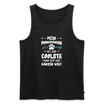 Dicton de chien poméranien - Débardeur bio Premium Homme - noir - Devant - Michal (187cm)