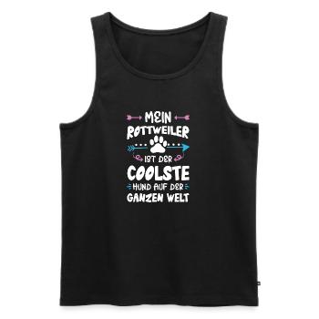 rottweiler hund spruch - Männer Premium Bio Tank Top - Schwarz - Vorne - AI Model Male 178 light (178cm)