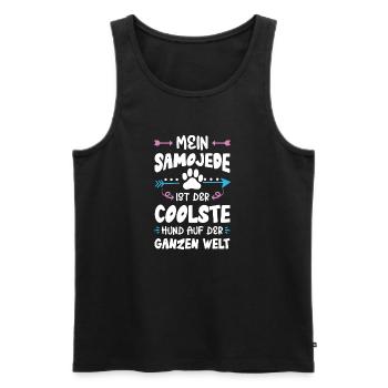 samojede hund spruch - Männer Premium Bio Tank Top - Schwarz - Vorne - AI Model Male 178 light (178cm)