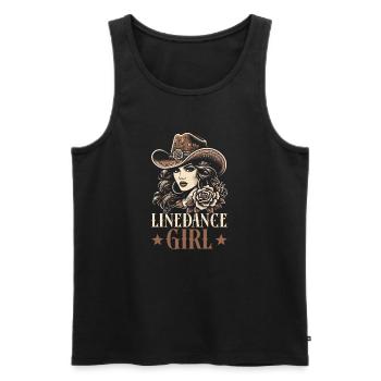 Line Dancing Cowboy Line Dancer Line Dance - Männer Premium Bio Tank Top - Schwarz - Vorne - AI Model Male 178 light (178cm)
