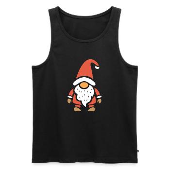 Dessin animé mignon de nain de Noël - Débardeur bio Premium Homme - noir - Devant - Michal (187cm)