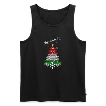Sapin de Noël avec drapeau hongrois - Débardeur bio Premium Homme - noir - Devant - Michal (187cm)
