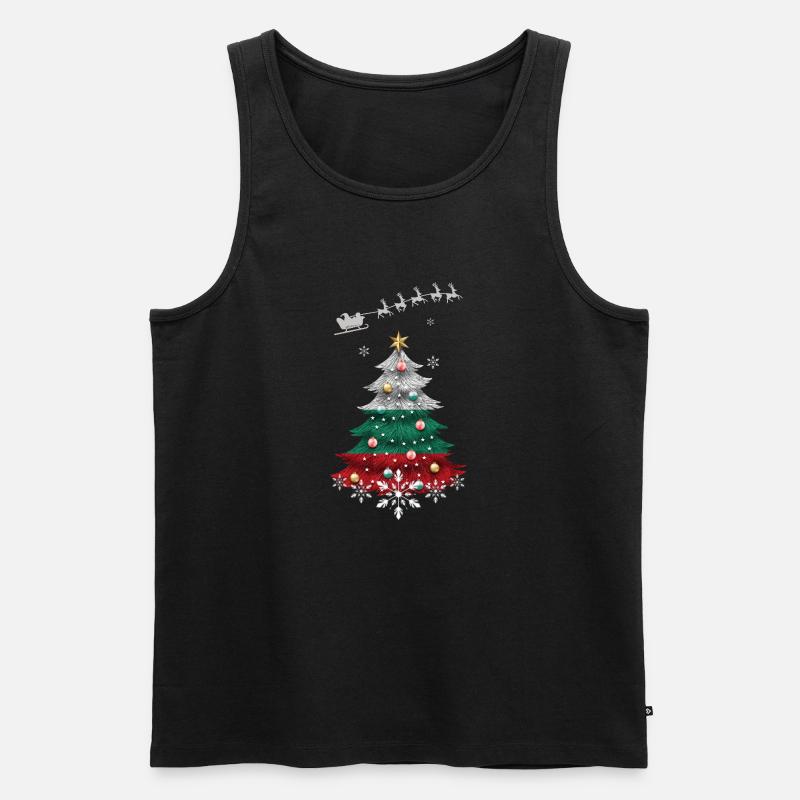 Weihnachtsbaum mit bulgarischer Flagge - Männer Premium Bio Tank Top - Schwarz