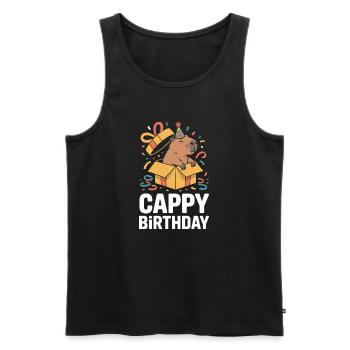 Capybara Anniversaire Cappy Anniversaire Drôle de capy - Débardeur bio Premium Homme - noir - Devant - Michal (187cm)