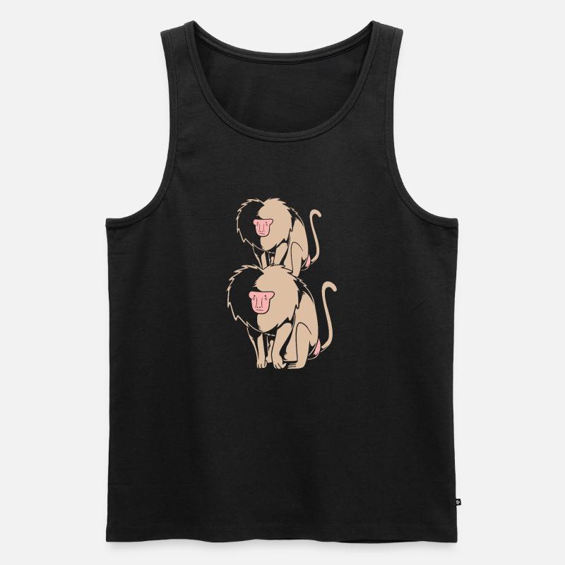 Affe - Männer Premium Bio Tank Top - Schwarz