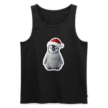 Kleiner Pinguin im Winterzauber - Männer Premium Bio Tank Top - Schwarz - Vorne - AI Model Male 178 light (178cm)