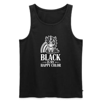 Unicorn Joy: Schwarz ist meine fröhliche Farbe - Männer Premium Bio Tank Top - Schwarz - Vorne - Michal (187cm)