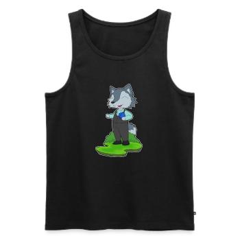 Wolf Poker Poker Card Game - Men's Premium Organic Tank Top - black - Front - Michal (187cm)