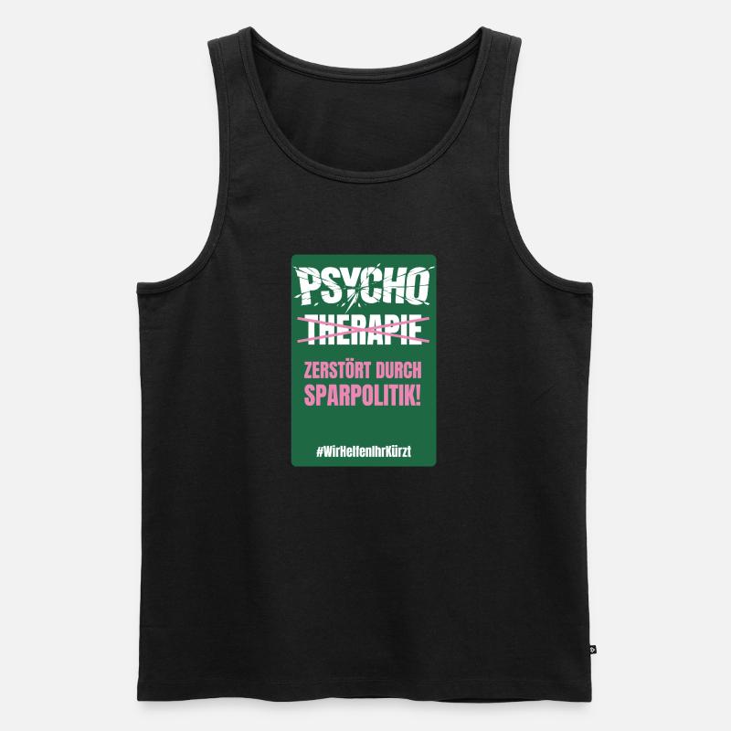 PSYCHO_05 - Männer Premium Bio Tank Top - Schwarz