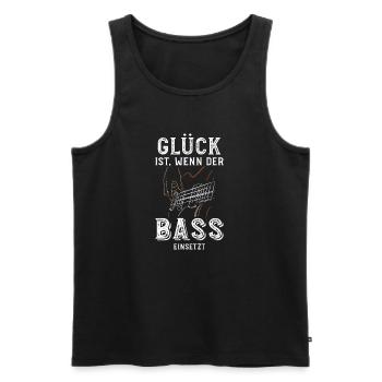 Glück ist wenn der Bass einsetzt / Bassist, Band - Männer Premium Bio Tank Top - Schwarz - Vorne - Michal (187cm)