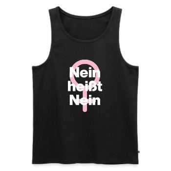 NEIN HEISST NEIN – IMMER! ♀ GIRLPOWER FEMALE POWER - Männer Premium Bio Tank Top - Schwarz - Vorne - Michal (187cm)