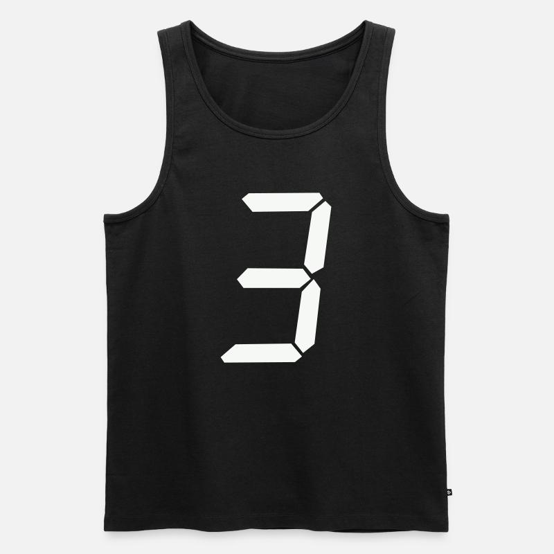 digitale_zahl_3 - Männer Premium Bio Tank Top - Schwarz