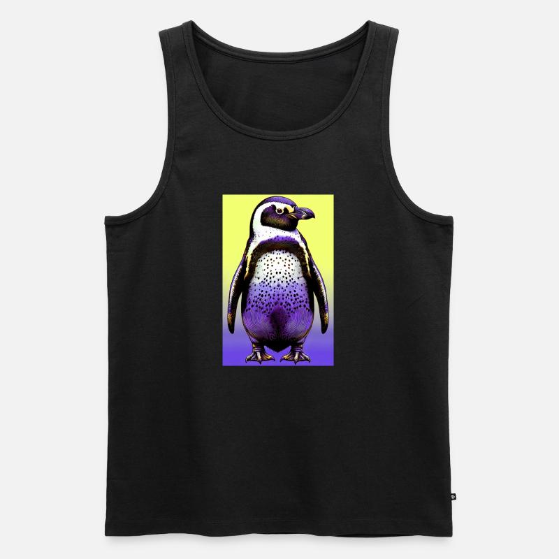 Pinguin - Männer Premium Bio Tank Top - Schwarz
