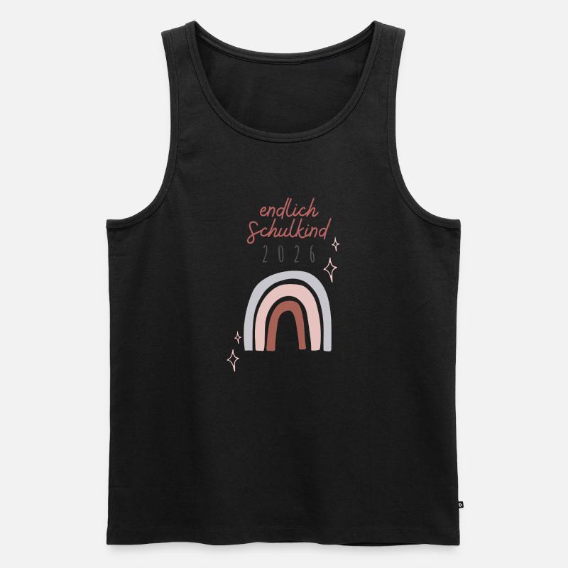 Endlich Schulkind 2026 Regenbogen Schuleinführung - Männer Premium Bio Tank Top - Schwarz