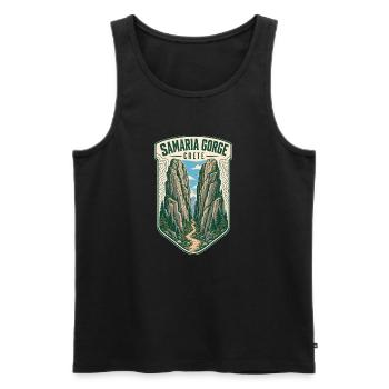 Samaria Gorge Crete Hiking Adventure Travel - Männer Premium Bio Tank Top - Schwarz - Vorne - AI Model Male 178 light (178cm)