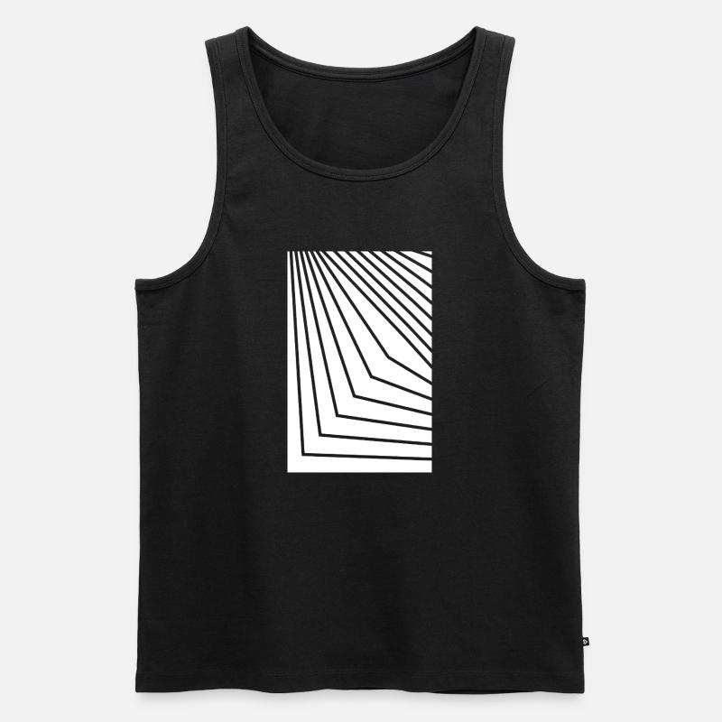 Angular Concentric Lines - Men's Premium Organic Tank Top - black
