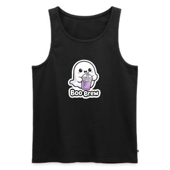 Kawaii Boo Brew Ghost - Débardeur bio Premium Homme - noir - Devant - Michal (187cm)