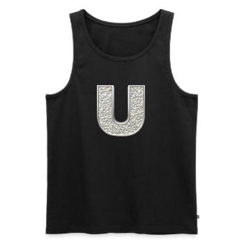 U, letter, initial, monogram, - Männer Premium Bio Tank Top - Schwarz - Vorne - AI Model Male 178 light (178cm)