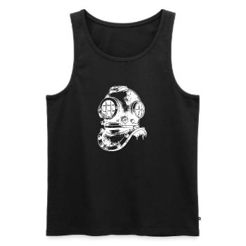 Antique Vintage Diving Helmet - Helmet Diver - Men's Premium Organic Tank Top - black - Front - AI Model Male 178 light (178cm)