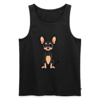 Pinscher Hund Niedlich - Männer Premium Bio Tank Top - Schwarz - Vorne - Michal (187cm)