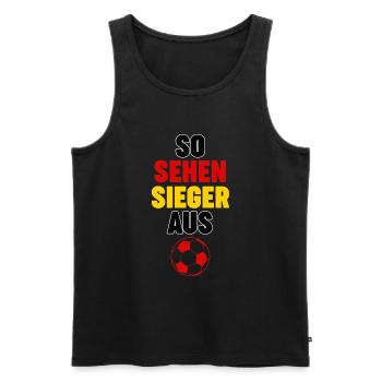 Fußballer Fußballmannschaft Fußball - Männer Premium Bio Tank Top - Schwarz - Vorne - Michal (187cm)