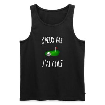 J'peux pas j'ai golf - Débardeur bio Premium Homme - noir - Devant - Michal (187cm)