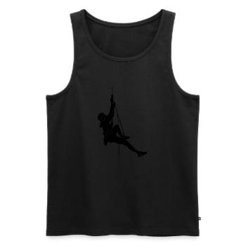 1000_rope_climbing_woman_ - Männer Premium Bio Tank Top - Schwarz - Vorne - AI Model Male 178 light (178cm)