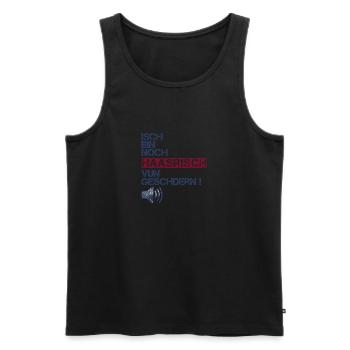 haasrisch - Männer Premium Bio Tank Top - Schwarz - Vorne - Michal (187cm)