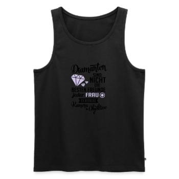 Fotografin: Diamanten? ich will Kamera & Objektive - Männer Premium Bio Tank Top - Schwarz - Vorne - Michal (187cm)